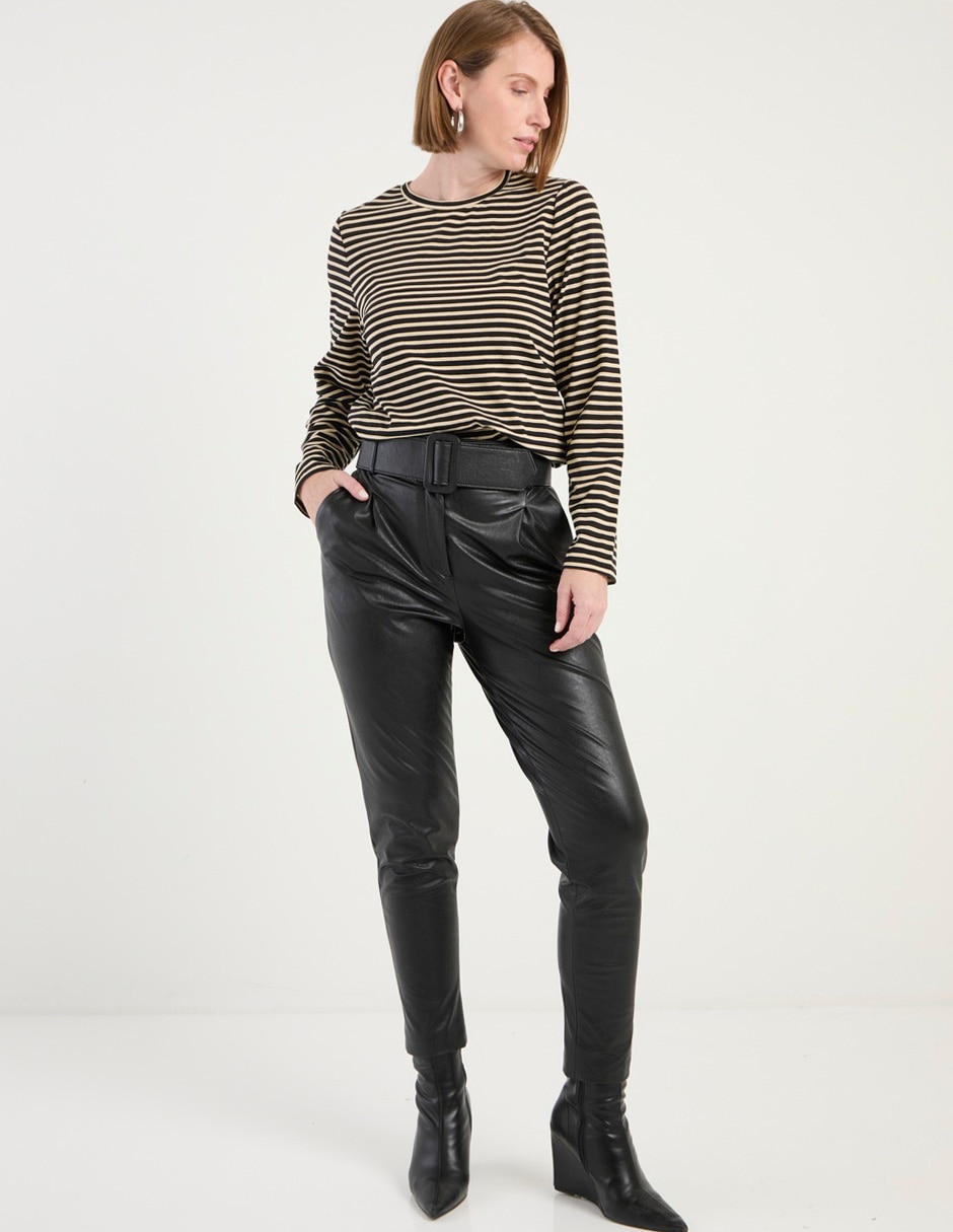 Playera manga larga cuello redondo para mujer 3