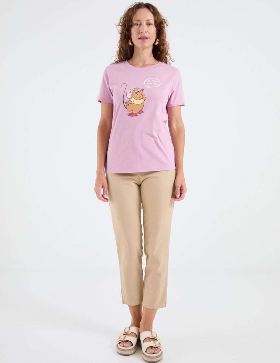 Playera manga corta cuello redondo para mujer 3