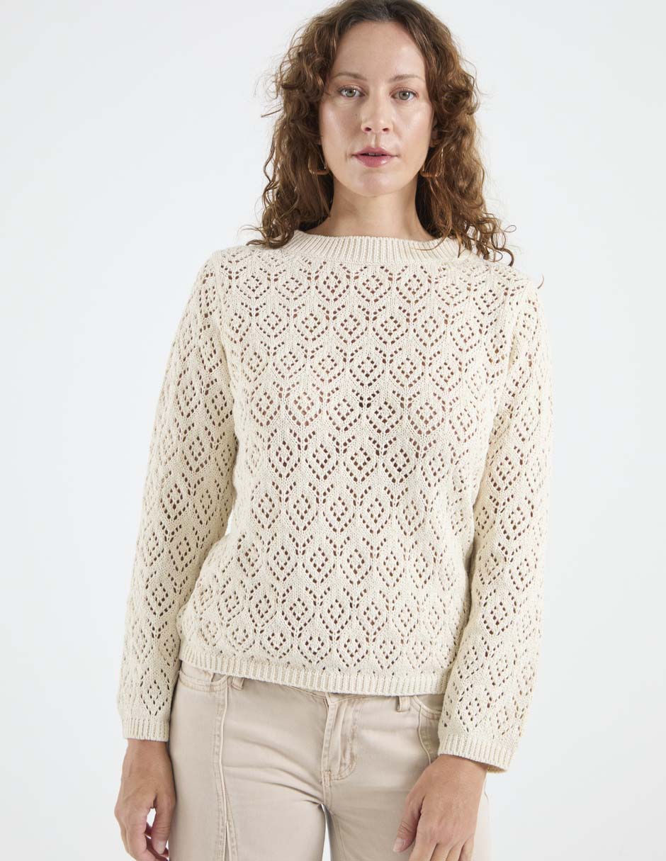 Suéter cuello redondo para mujer