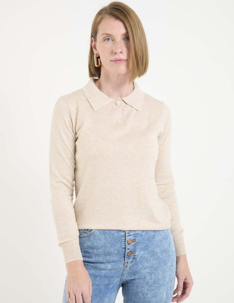 Suéter cuello polo para mujer 1