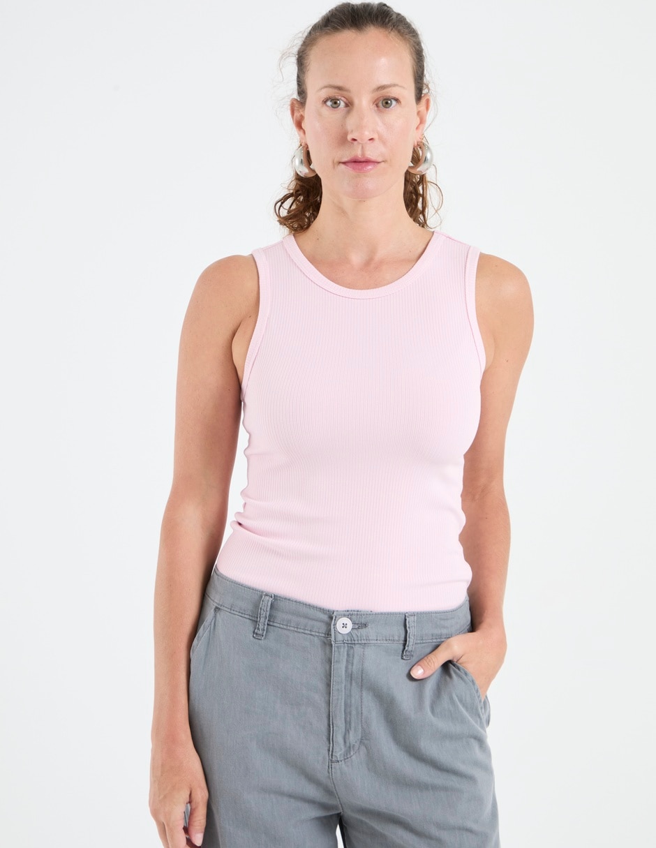 Top cuello redondo