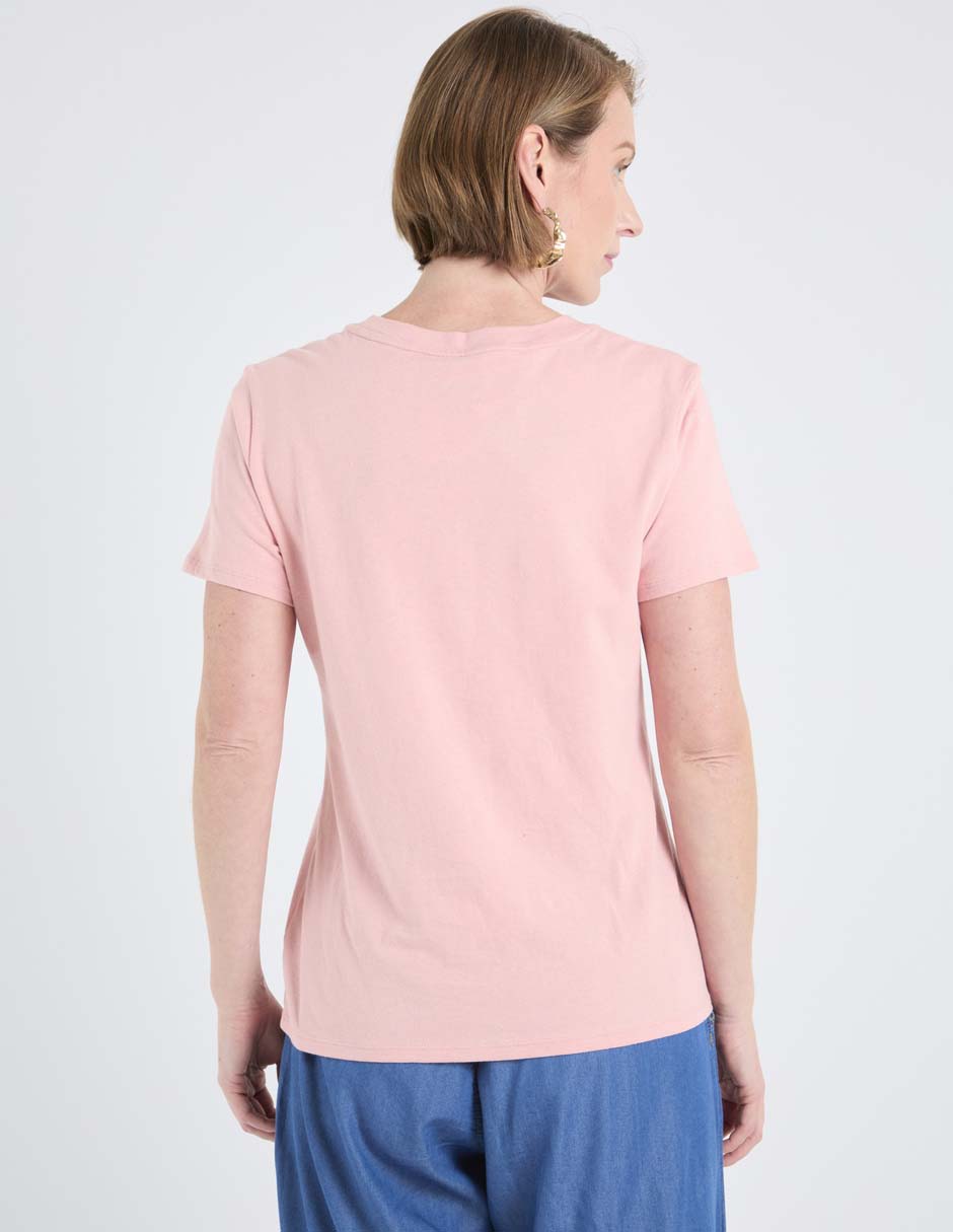 Playera manga corta cuello redondo para mujer 2