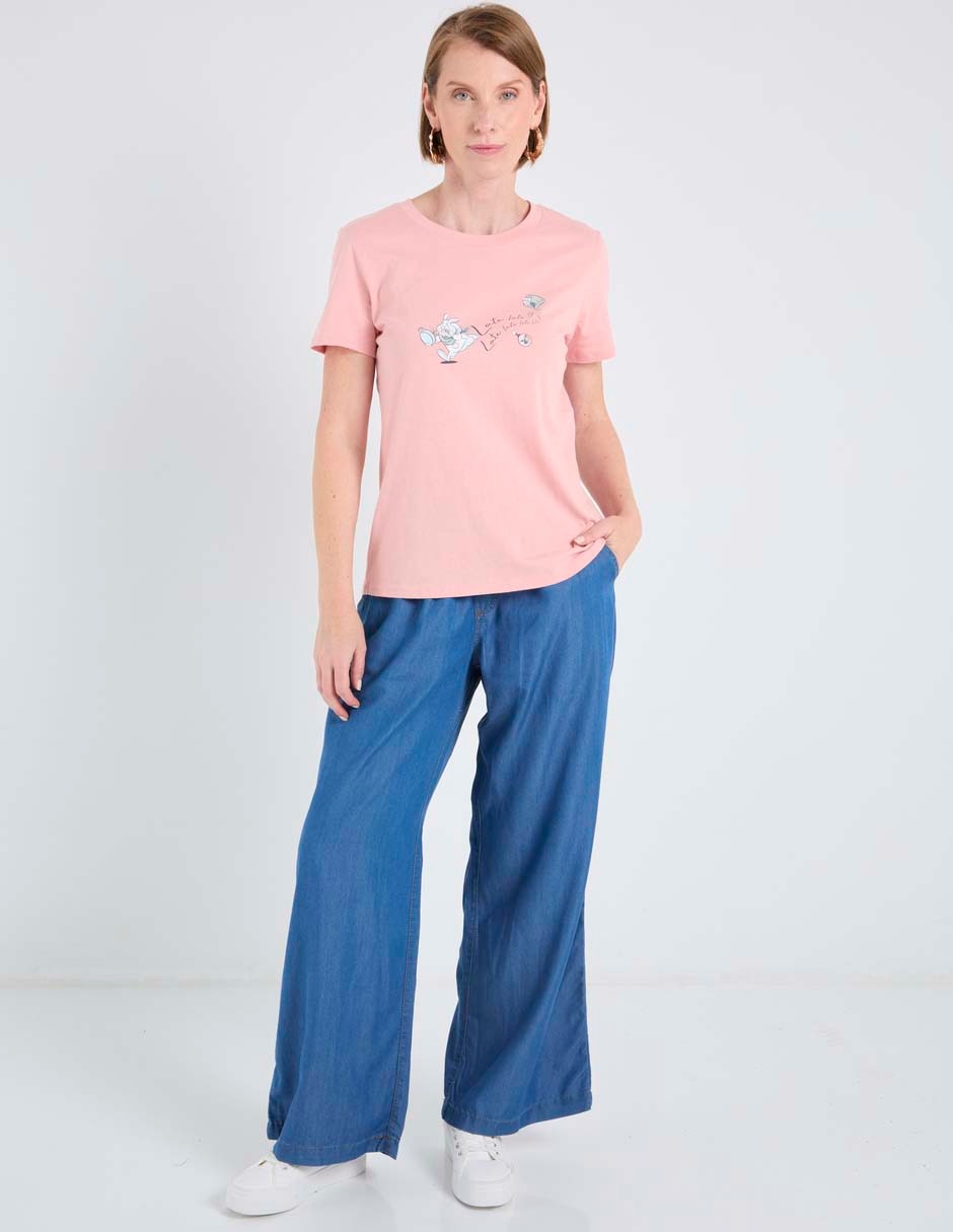 Playera manga corta cuello redondo para mujer 3