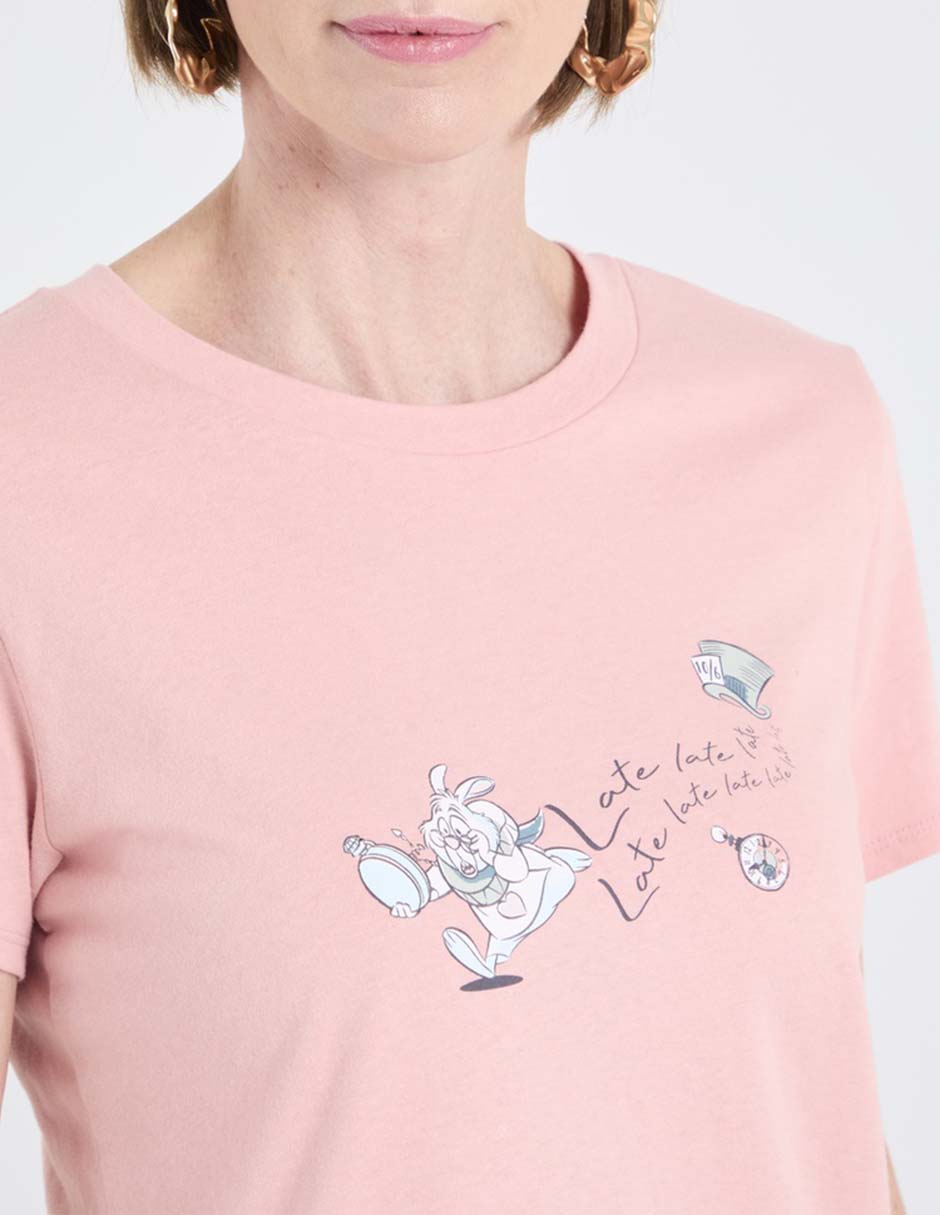 Playera manga corta cuello redondo para mujer 4