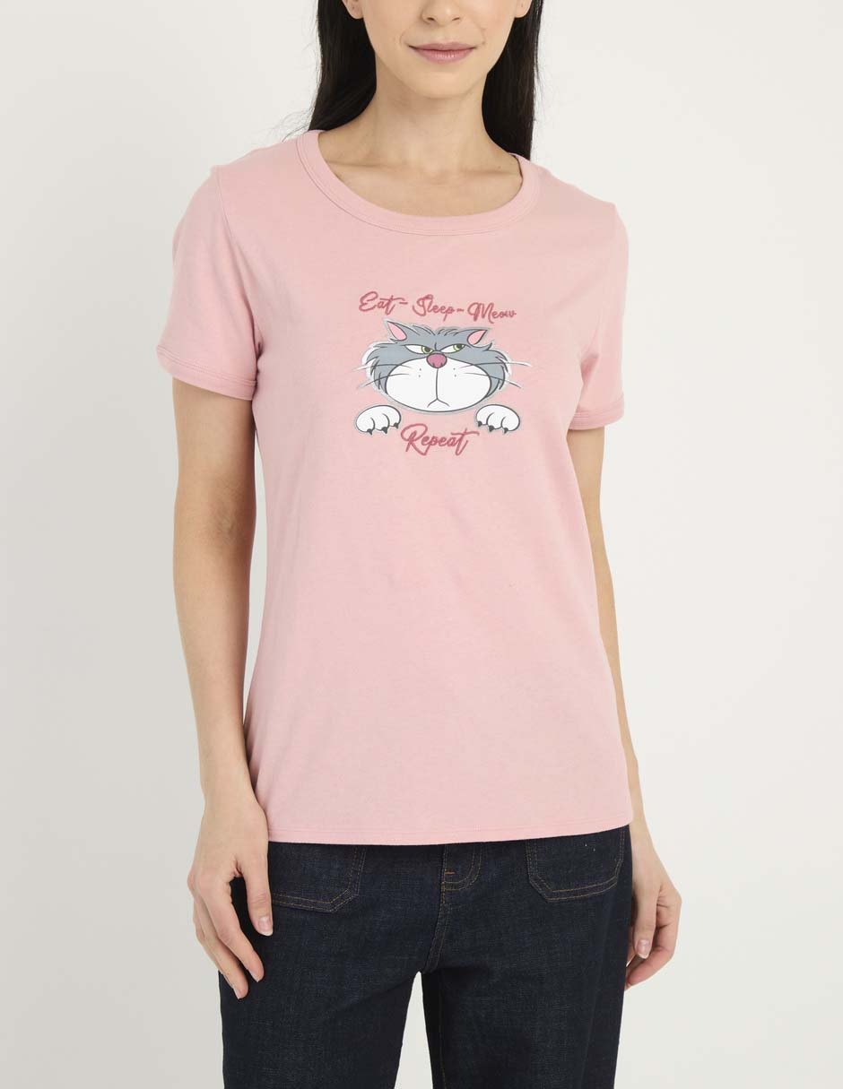 Playera manga corta Lucifer cuello redondo para mujer 5