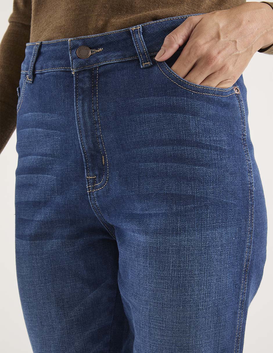 Jeans straight corte cintura alta para mujer 4