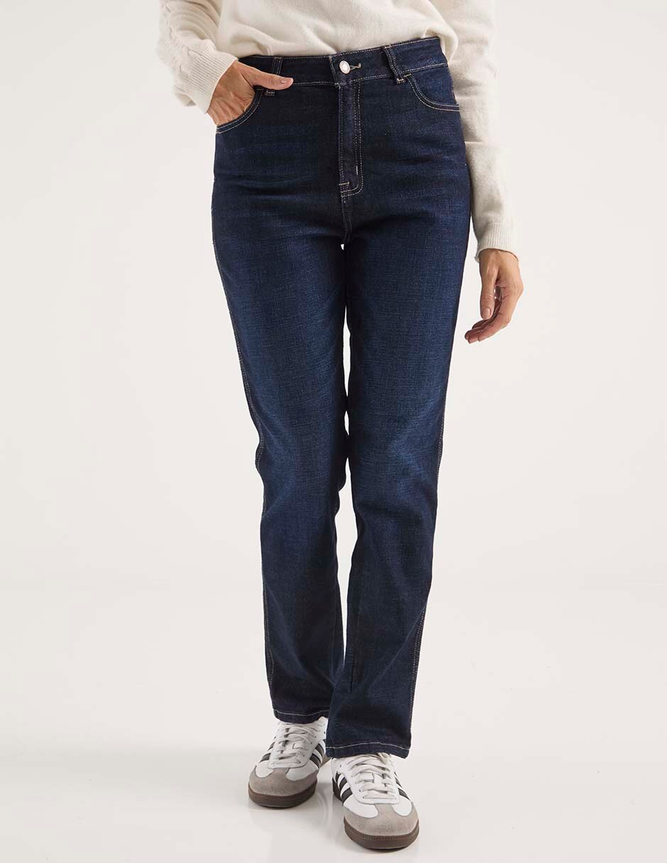 Jeans straight corte cintura alta para mujer Jeans straight corte cintura alta para mujer
