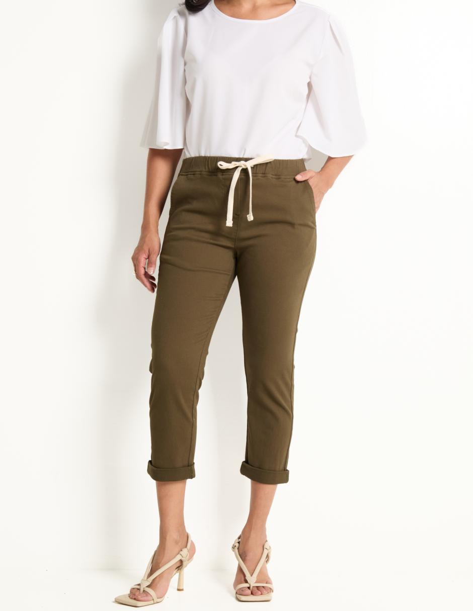 Pantalón capri slim para mujer