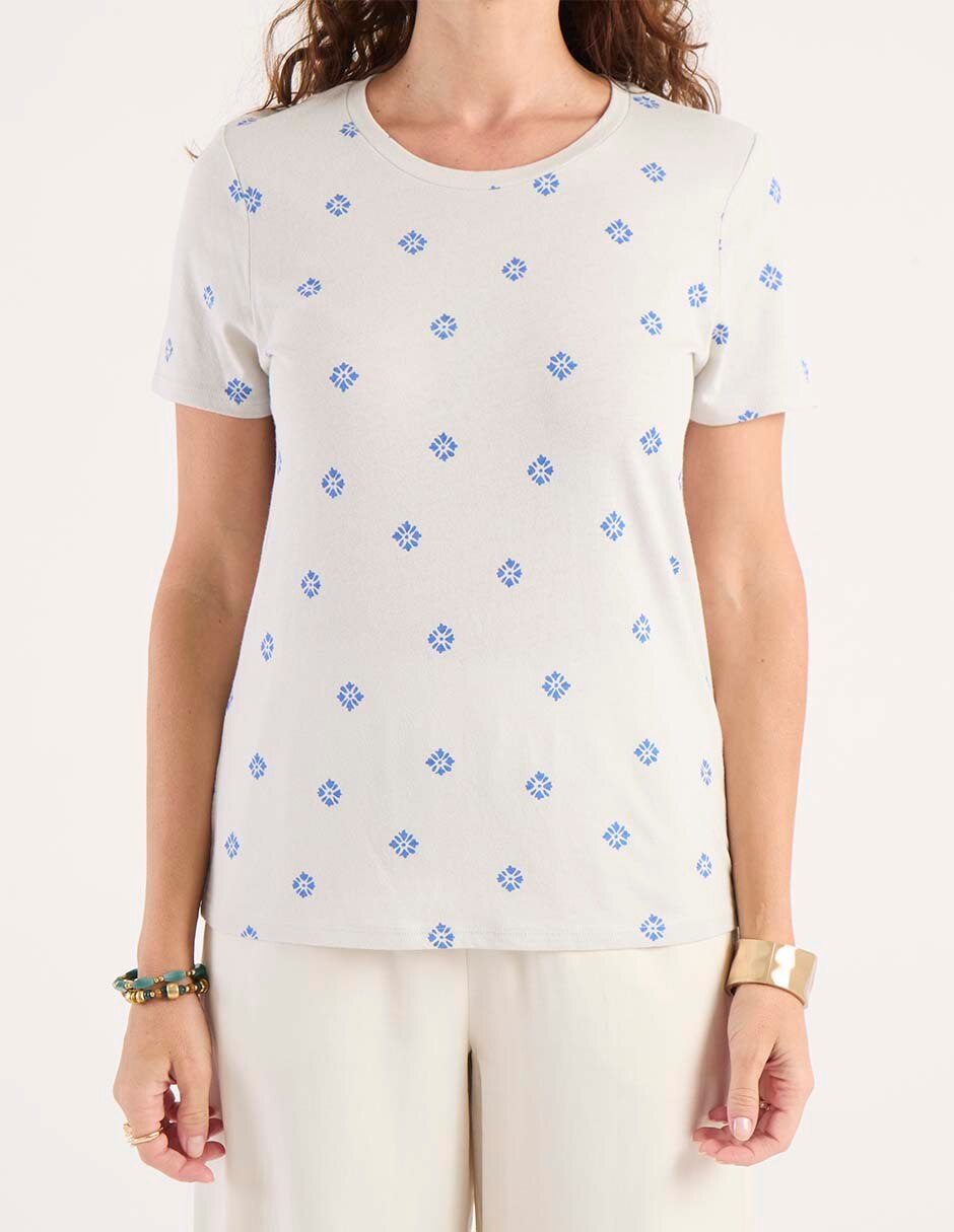 Playera manga corta cuello redondo para mujer 2