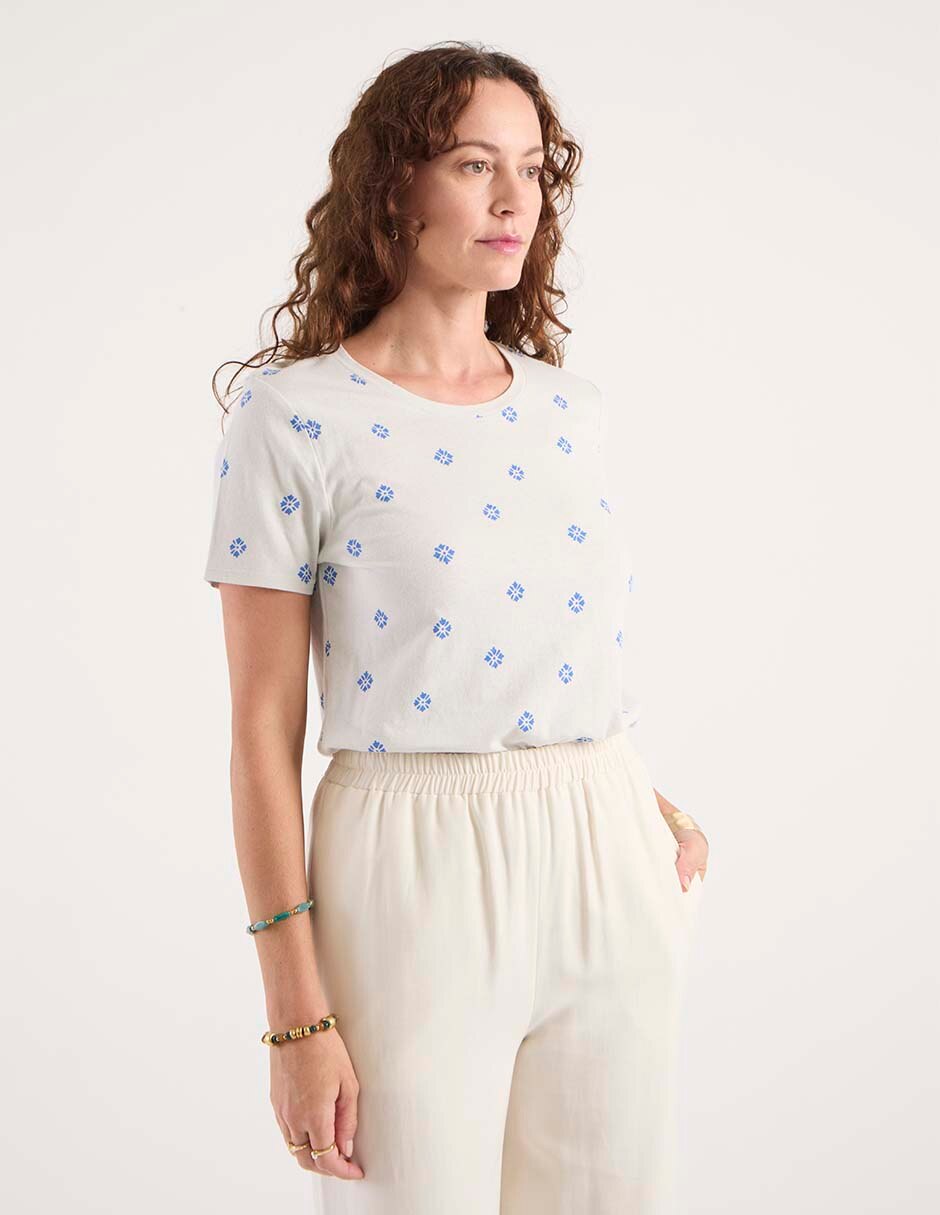 Playera manga corta cuello redondo para mujer 4