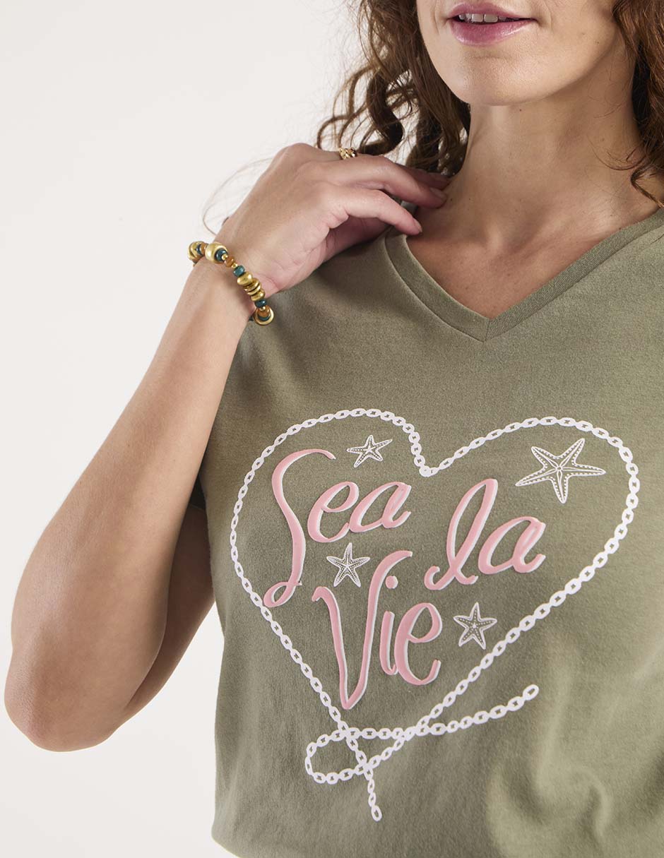 Playera manga corta cuello redondo para mujer 4