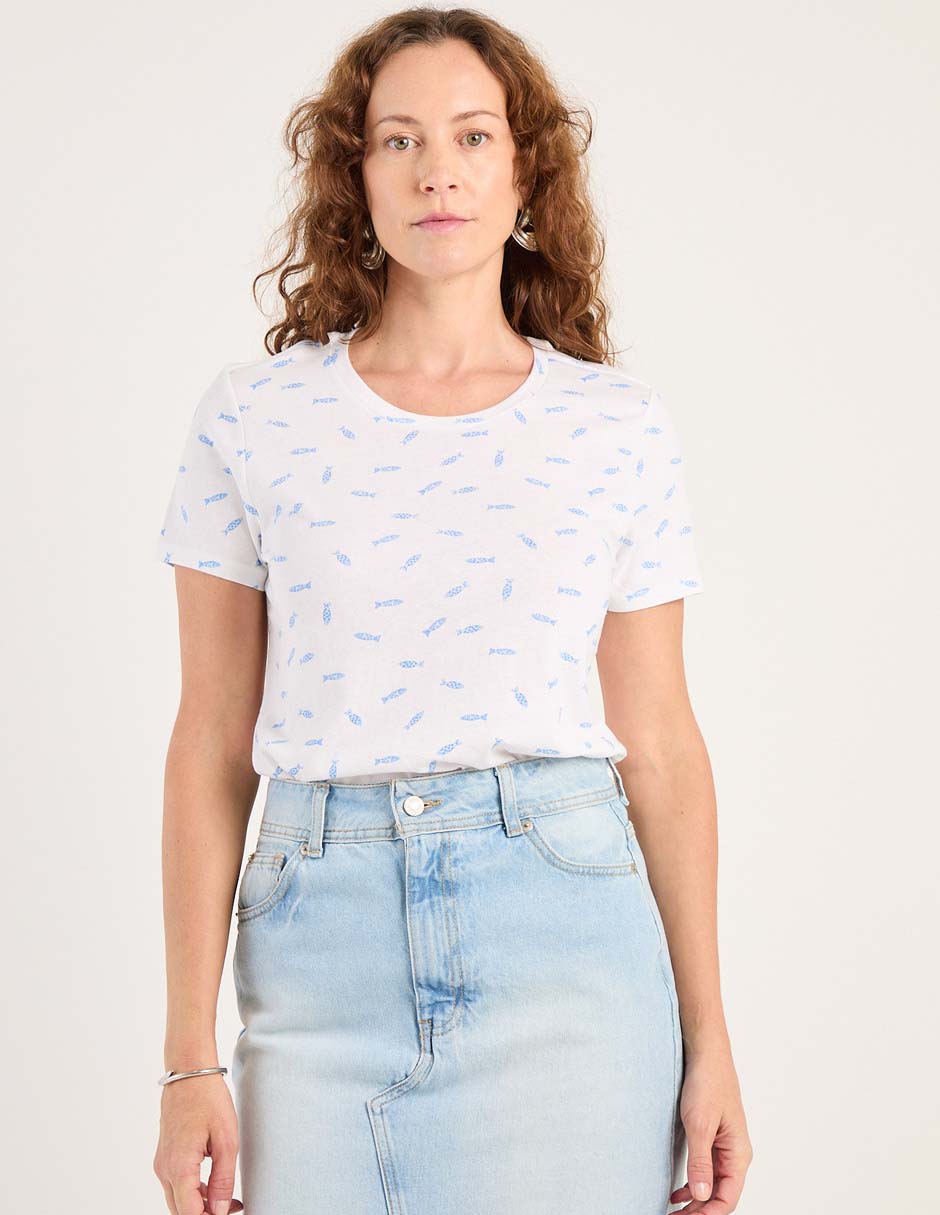 Playera manga corta cuello redondo para mujer Playera manga corta cuello redondo para mujer