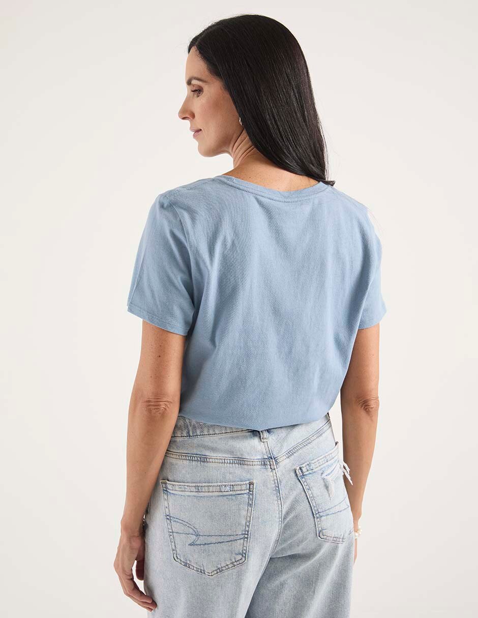 Playera manga corta cuello redondo para mujer 2