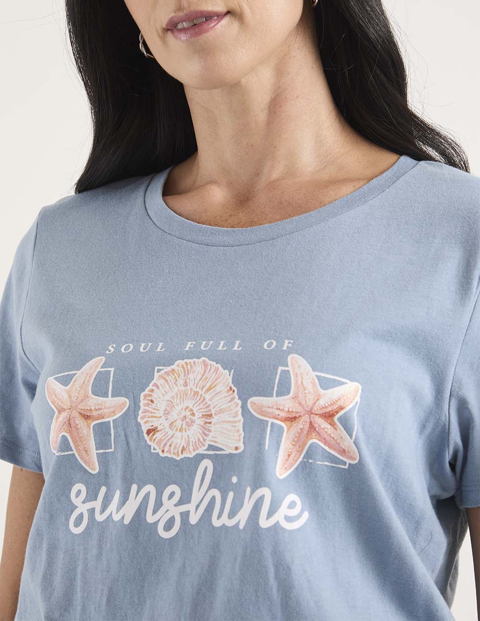Playera manga corta cuello redondo para mujer 4