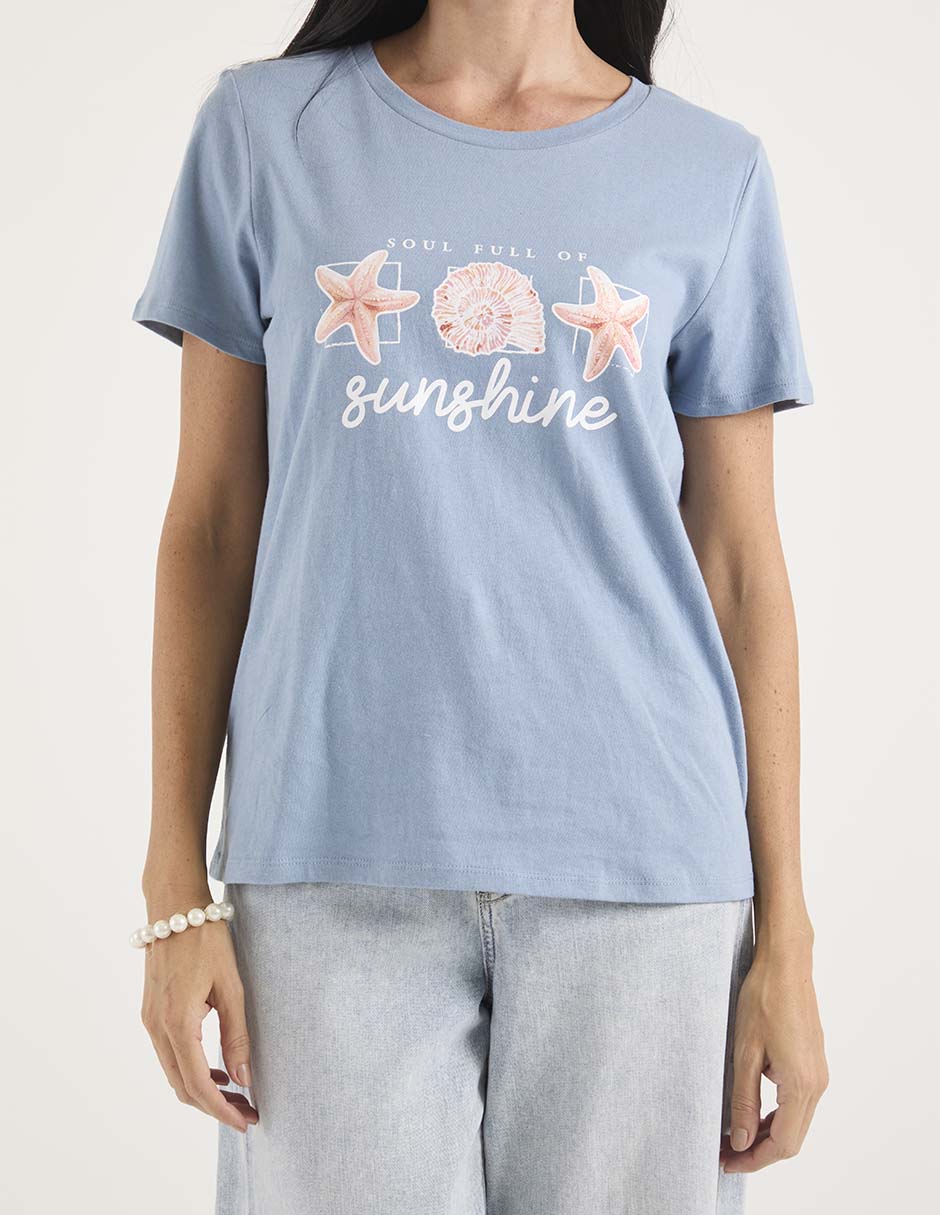 Playera manga corta cuello redondo para mujer 5