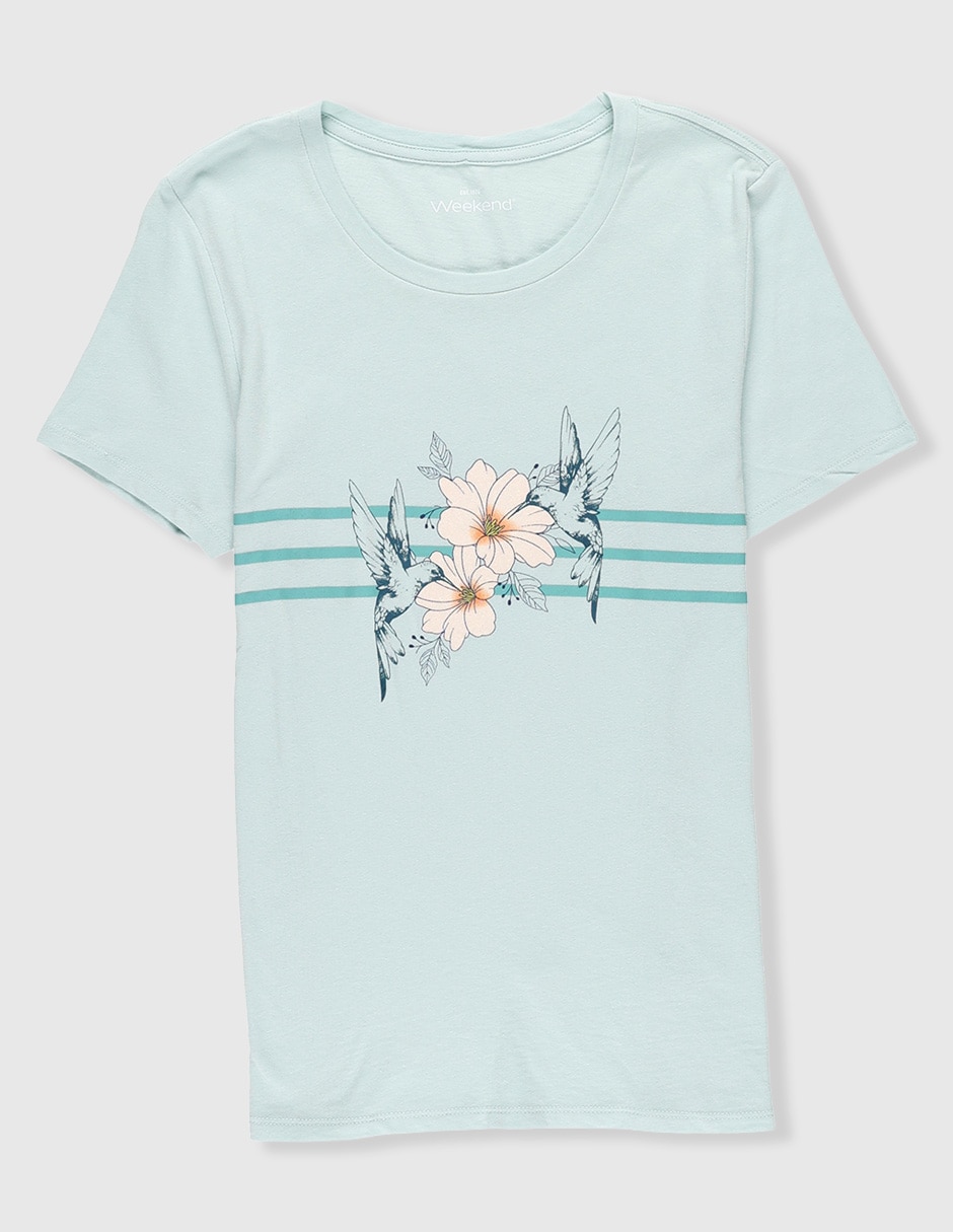 Playera manga corta cuello redondo para mujer Playera manga corta cuello redondo para mujer