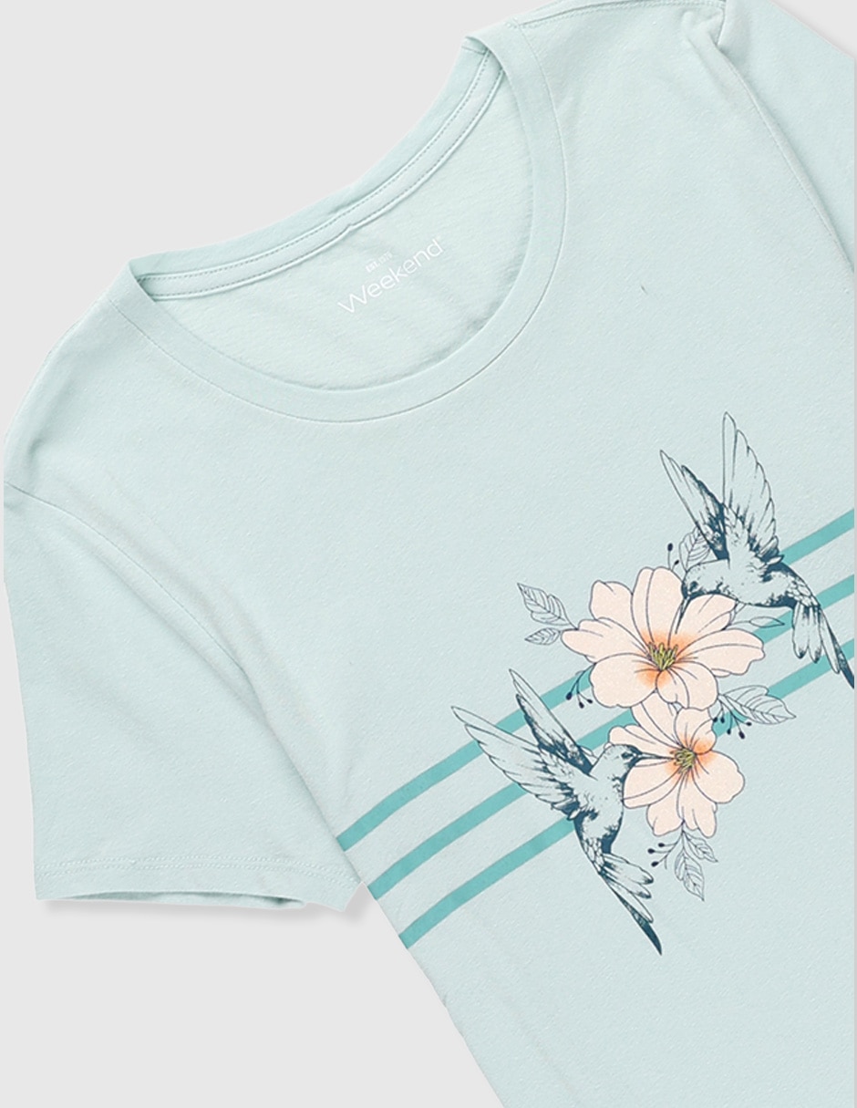 Playera manga corta cuello redondo para mujer 3