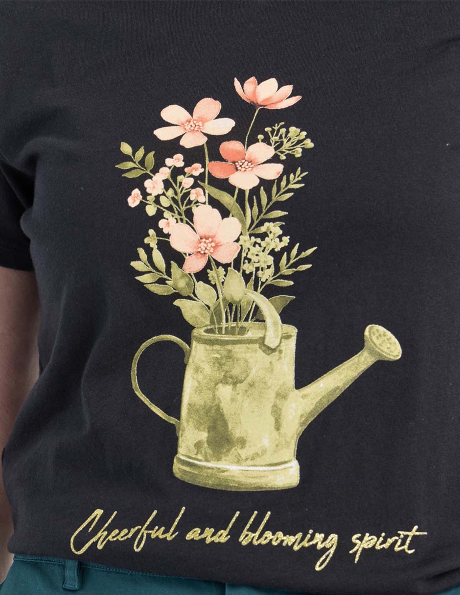 Playera manga corta cuello redondo para mujer 4