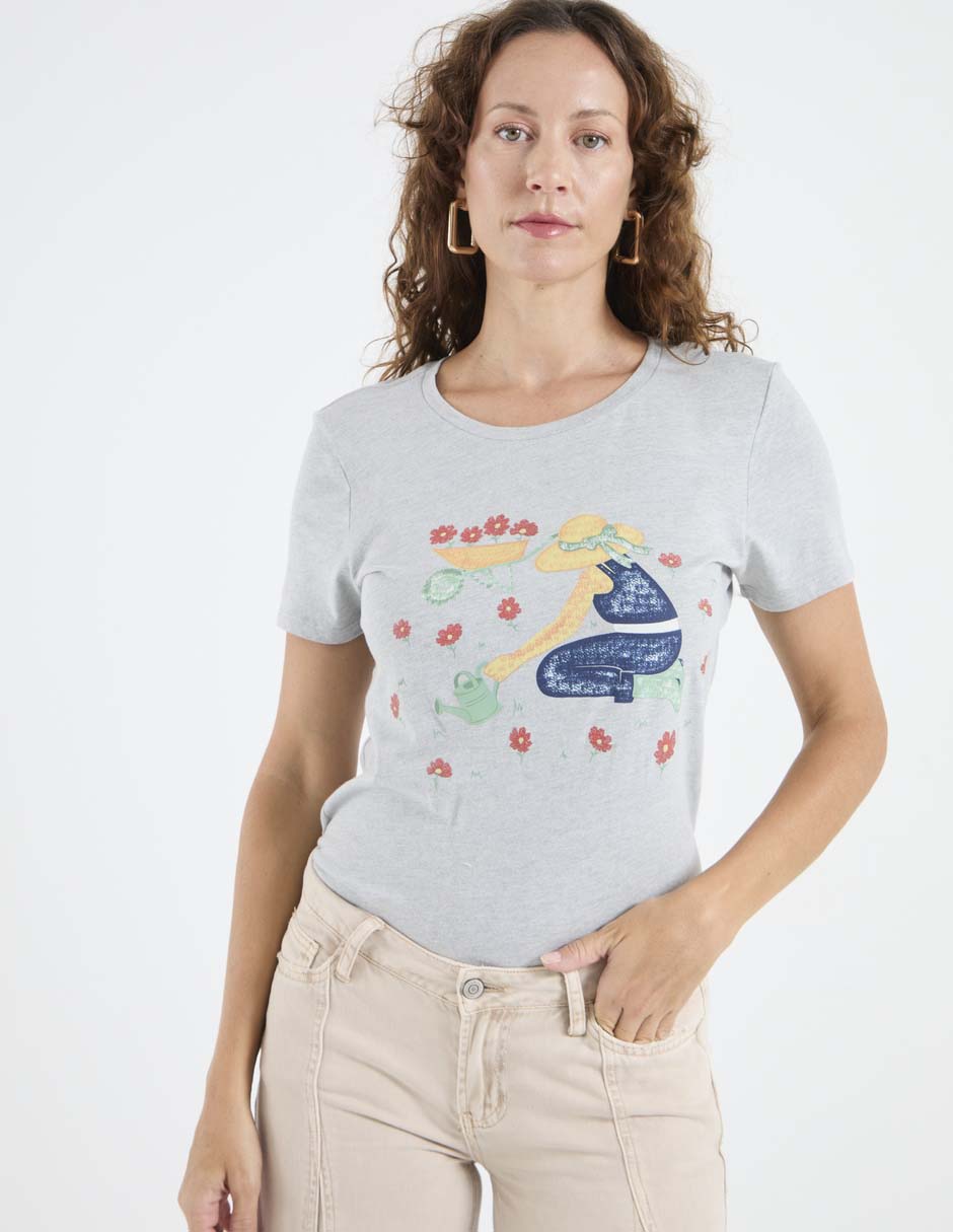 Playera manga corta cuello redondo para mujer Playera manga corta cuello redondo para mujer