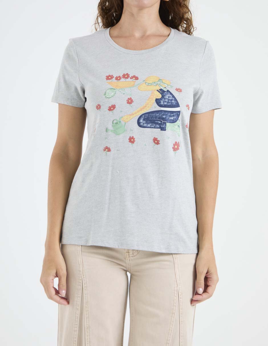 Playera manga corta cuello redondo para mujer 5