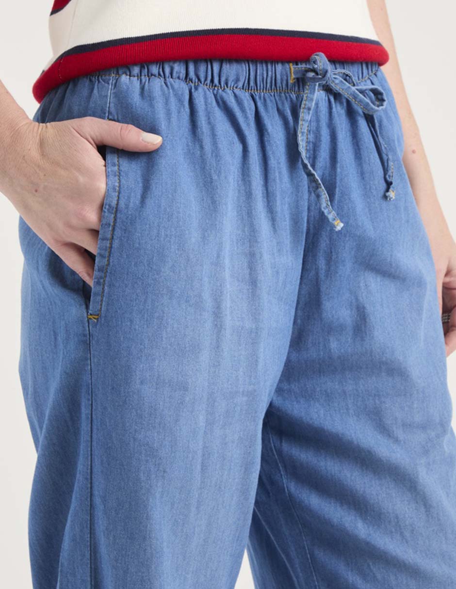 Jeans easy pant amplio para mujer 4