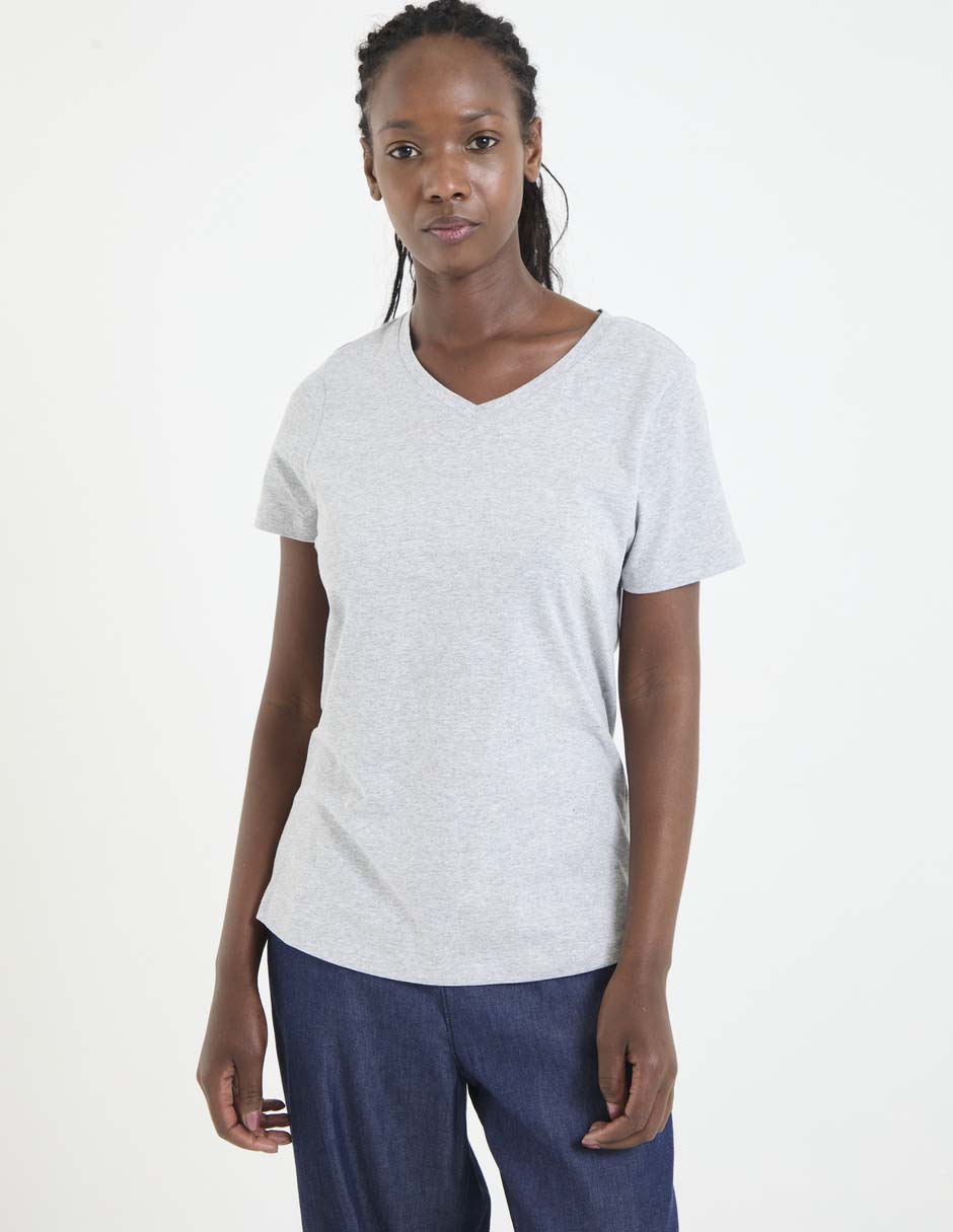 Playera manga corta Weekend cuello V para mujer Suburbia