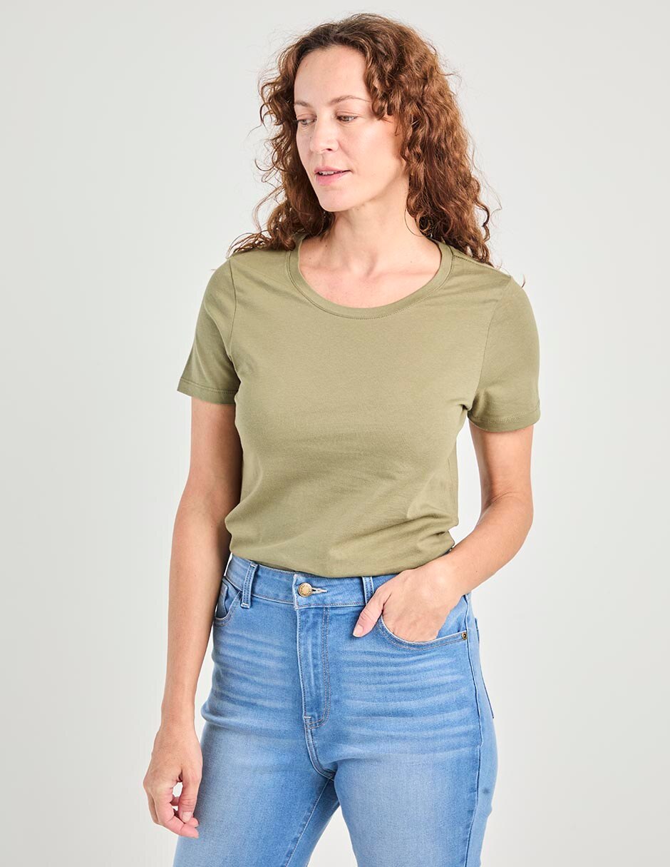 Playera manga corta cuello redondo para mujer 3