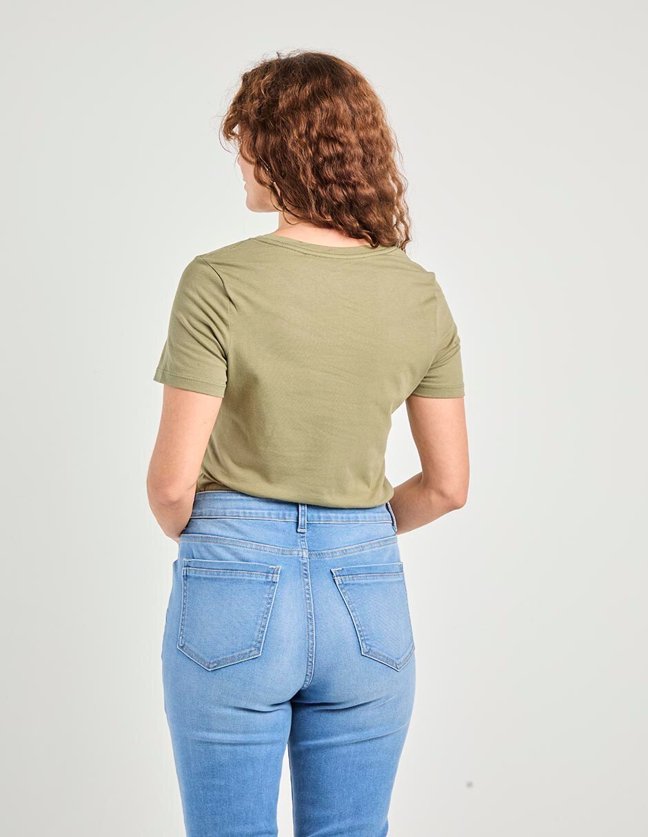 Playera manga corta cuello redondo para mujer 5