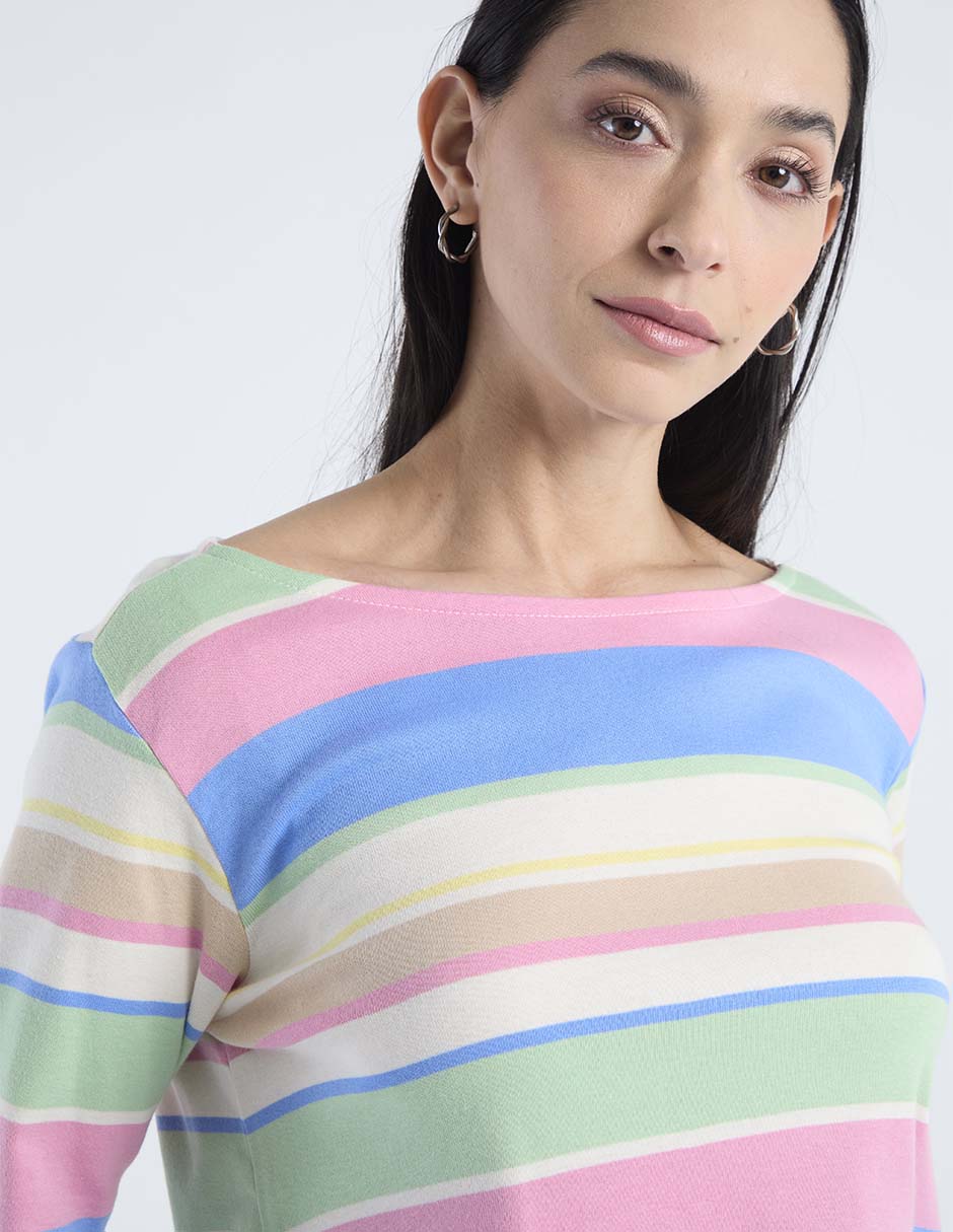 Playera manga larga cuello redondo para mujer 4