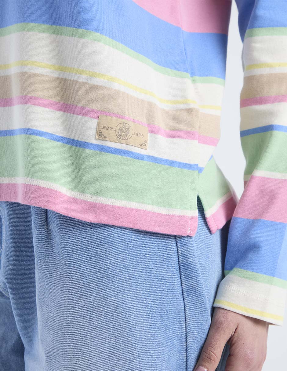 Playera manga larga cuello redondo para mujer 5