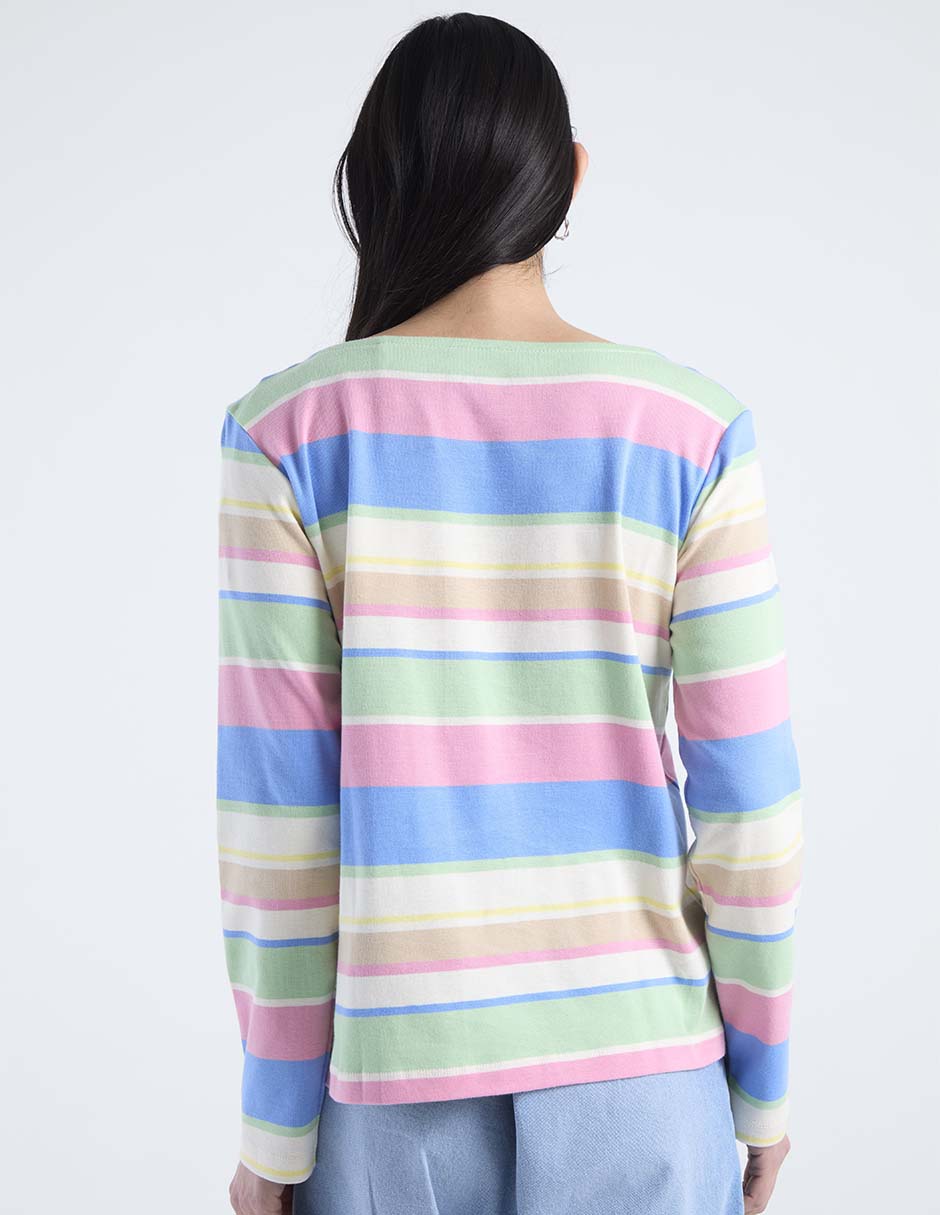 Playera manga larga cuello redondo para mujer 6