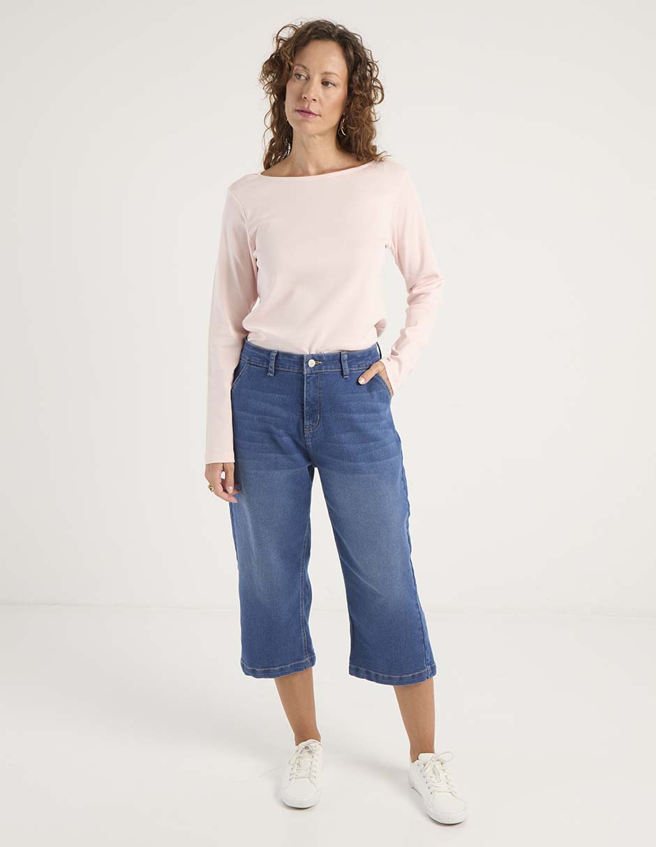Playera manga larga cuello redondo para mujer 3