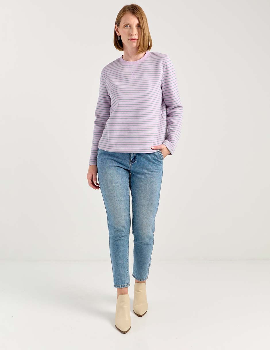 Playera manga larga cuello redondo para mujer 3