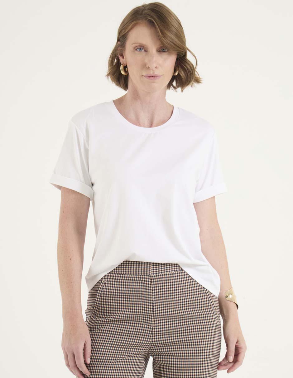 Playera manga corta cuello redondo para mujer Playera manga corta cuello redondo para mujer