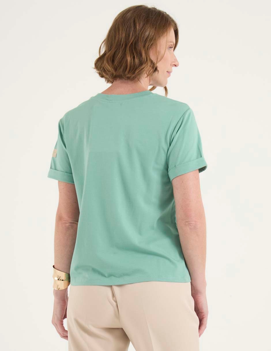 Playera manga corta cuello redondo para mujer 2