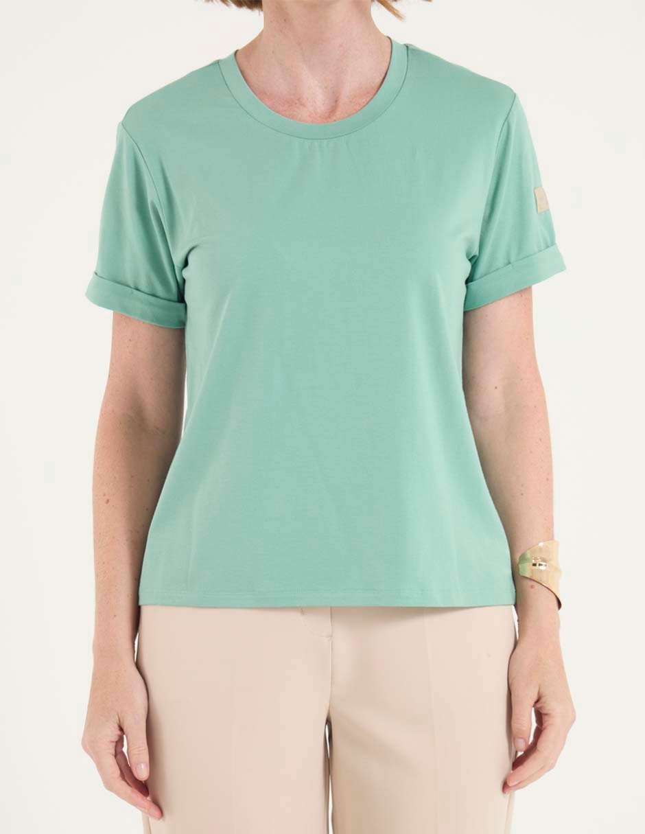 Playera manga corta cuello redondo para mujer 5