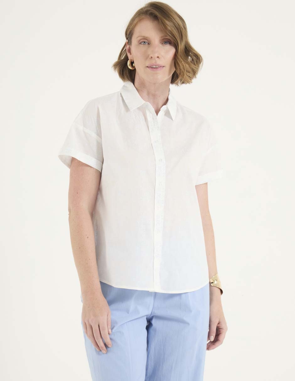 Blusa manga corta para mujer