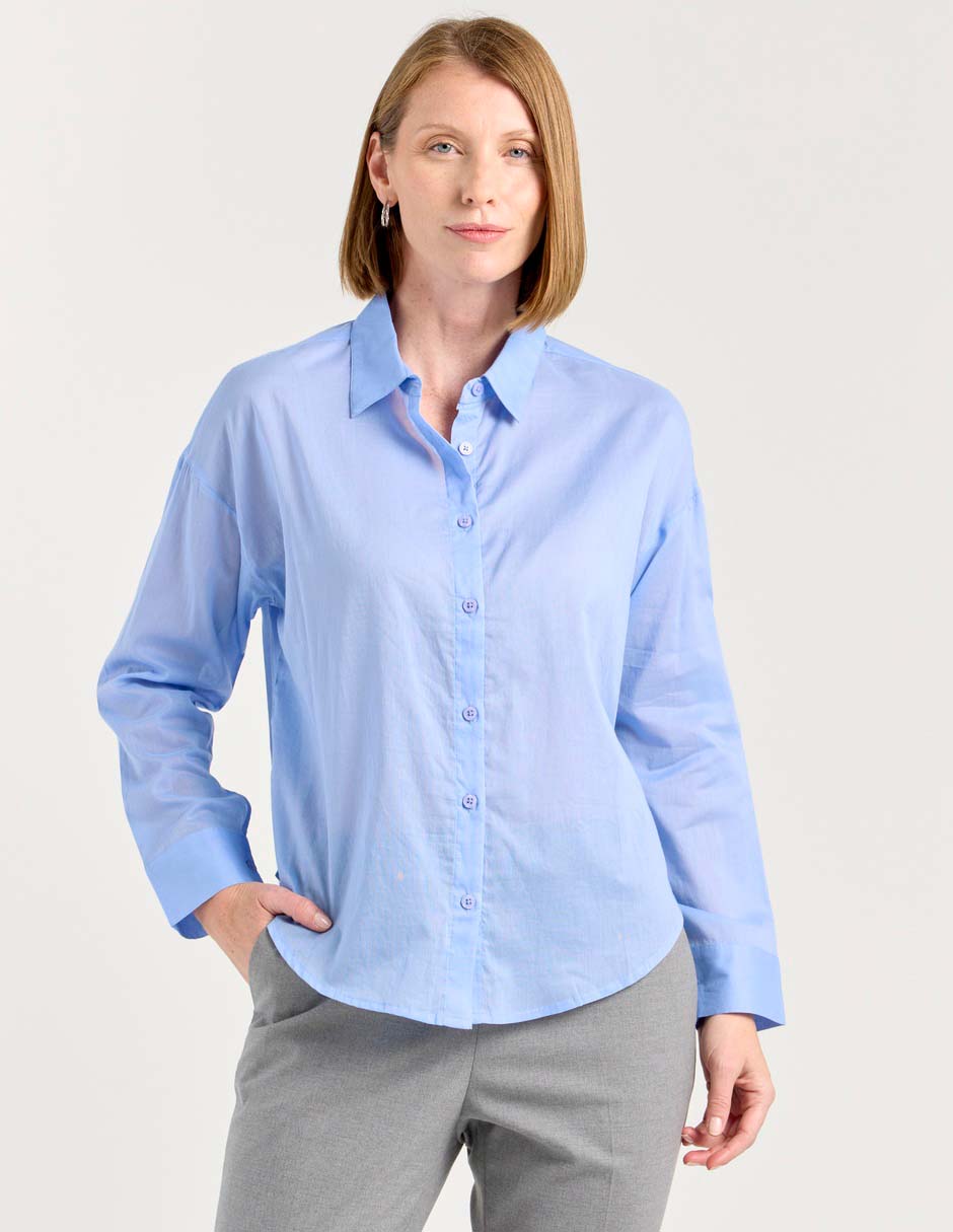 Blusa camisera manga larga para mujer Blusa camisera manga larga para mujer