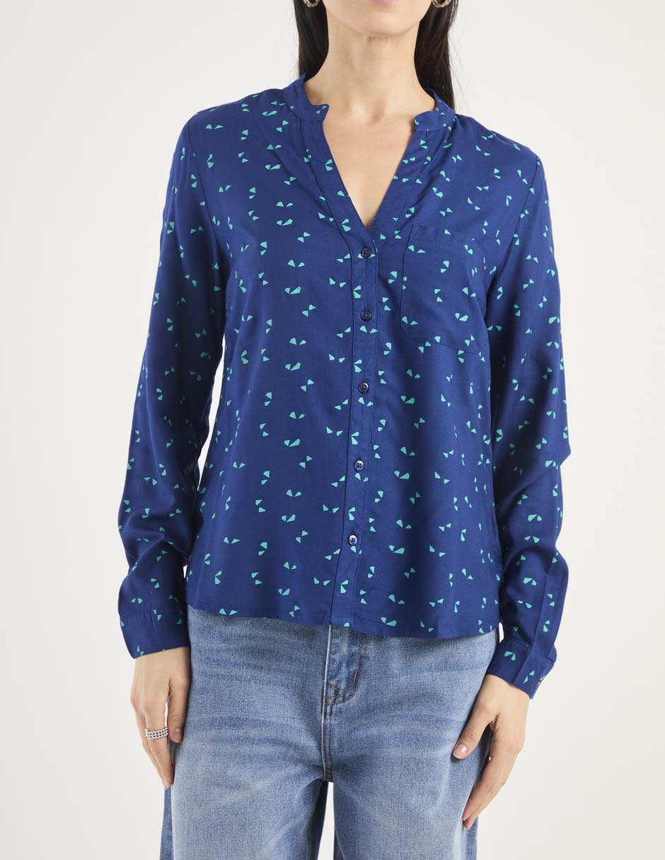 BLUSA WKM26018-01 WEEK, G, AZUL MARINO