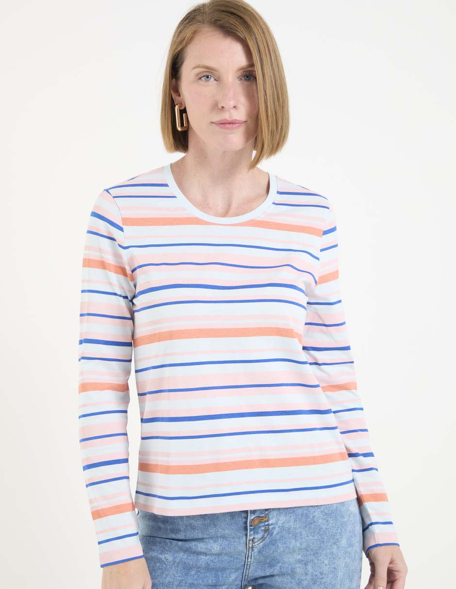 Playera manga larga cuello redondo para mujer Playera manga larga cuello redondo para mujer