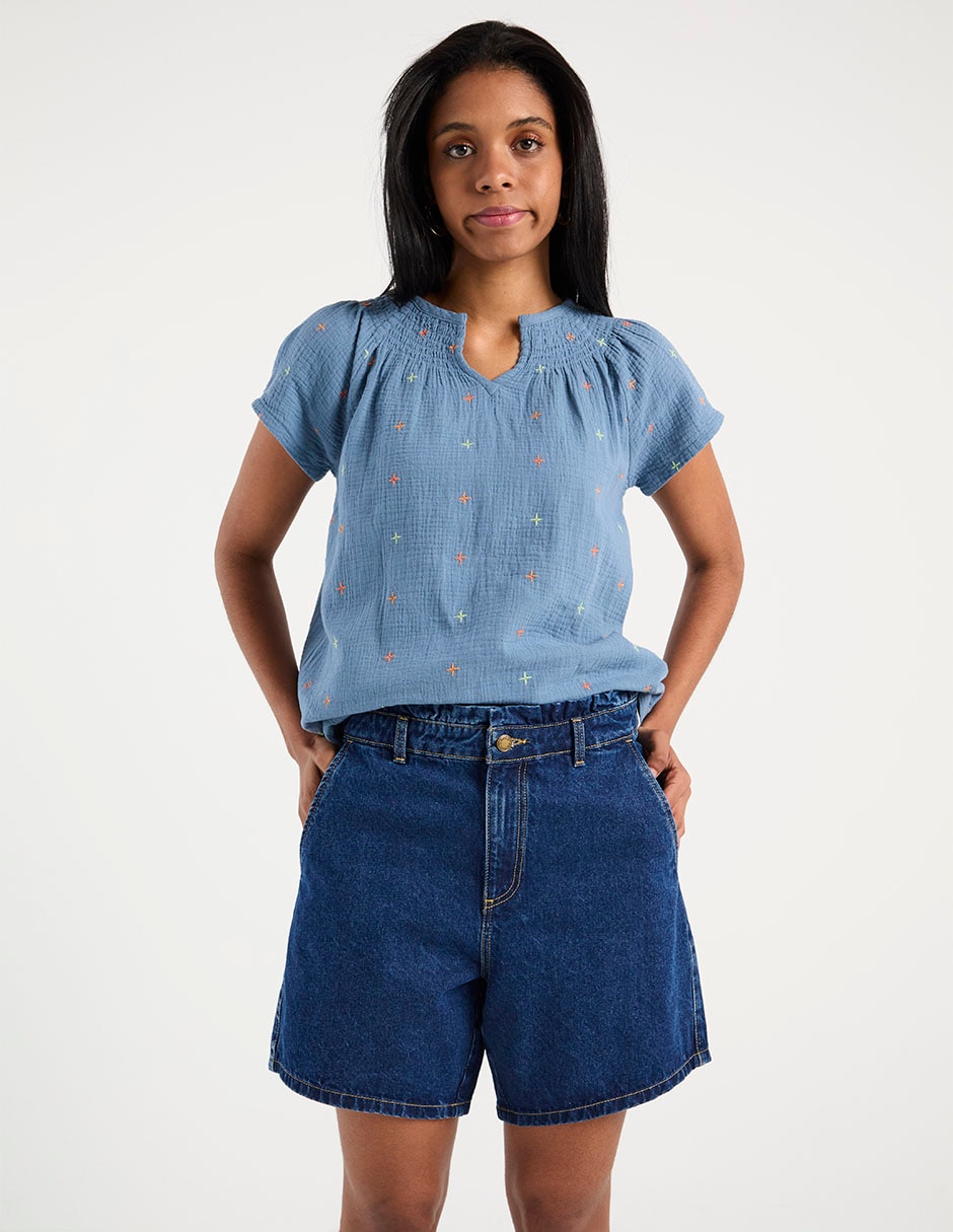 Blusa manga corta para mujer