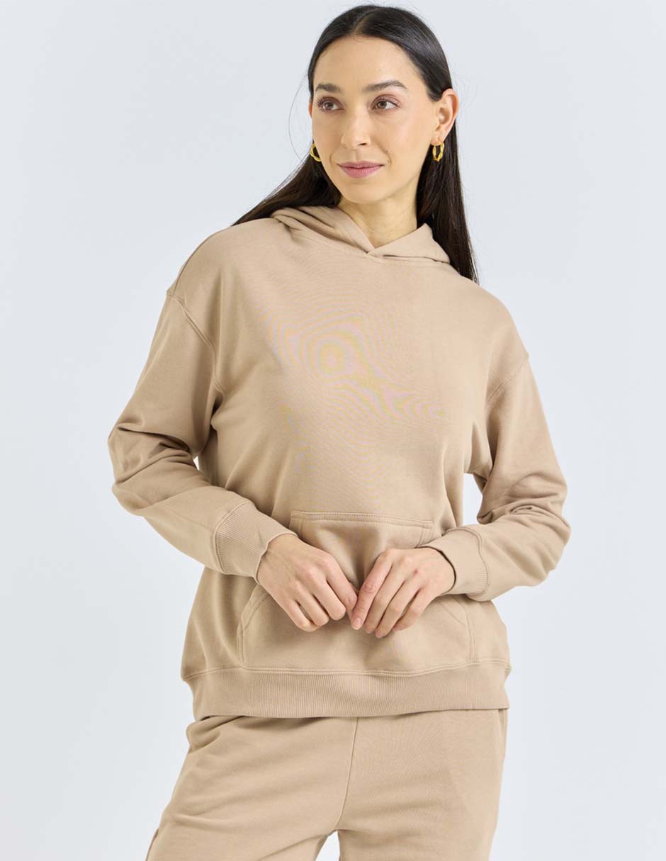 Sudadera con capucha y bolsa para mujer