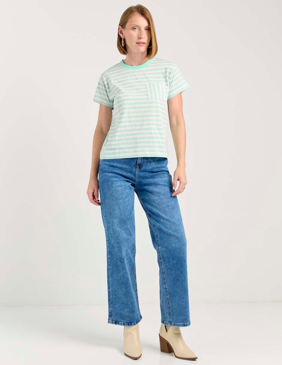 Playera manga corta cuello redondo para mujer 3