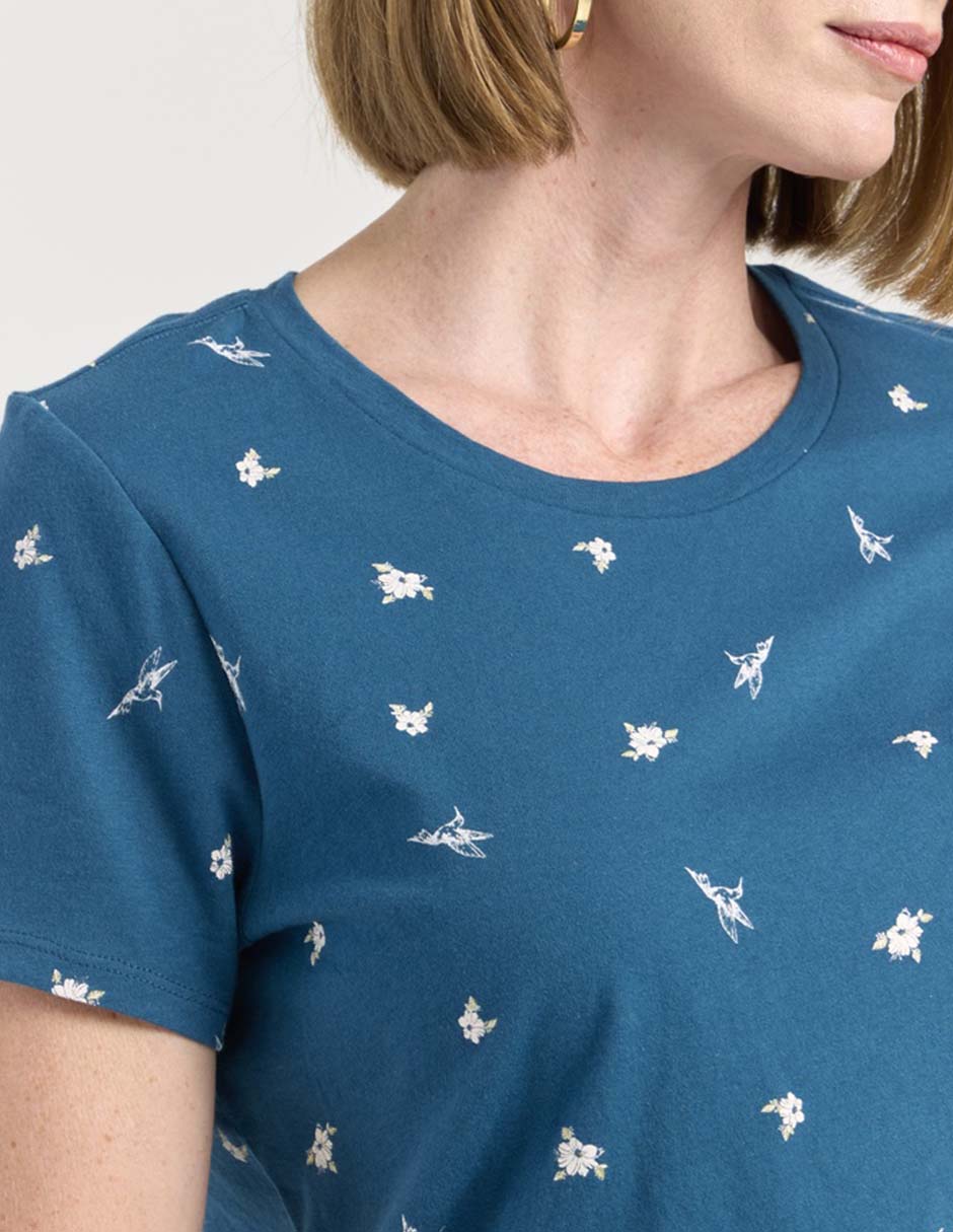 Playera manga corta cuello redondo para mujer 4