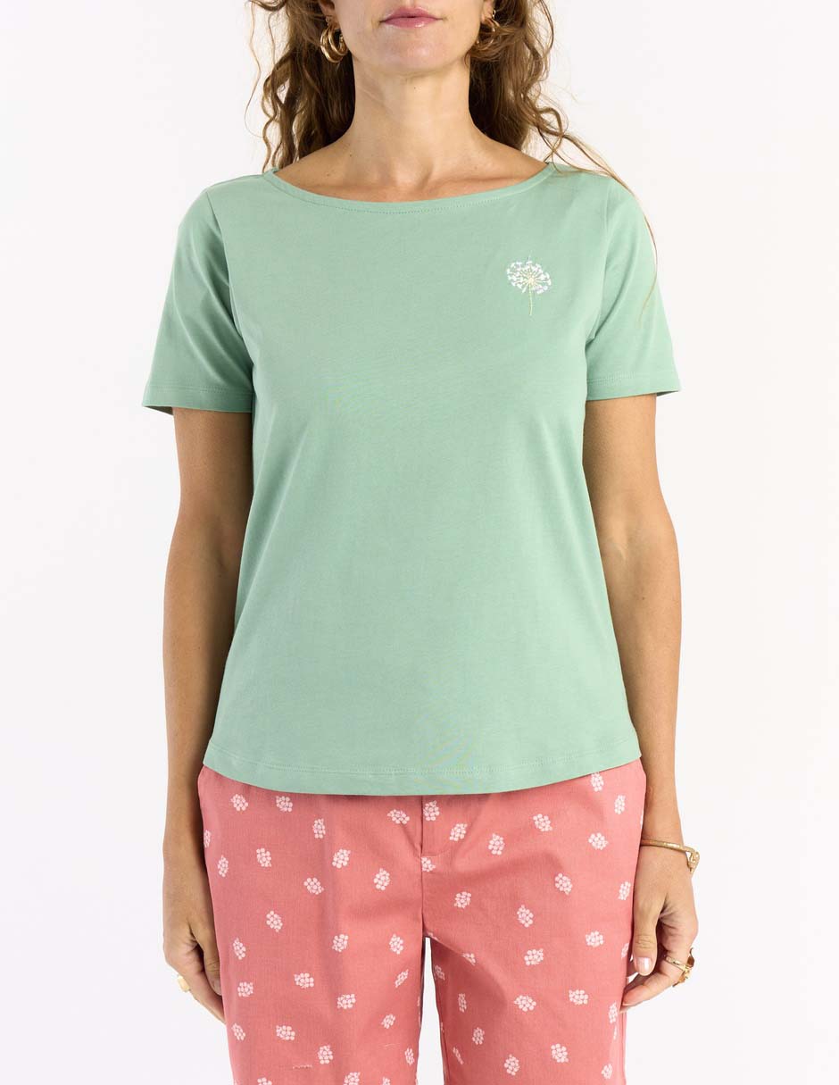 Playera manga corta cuello redondo para mujer 4