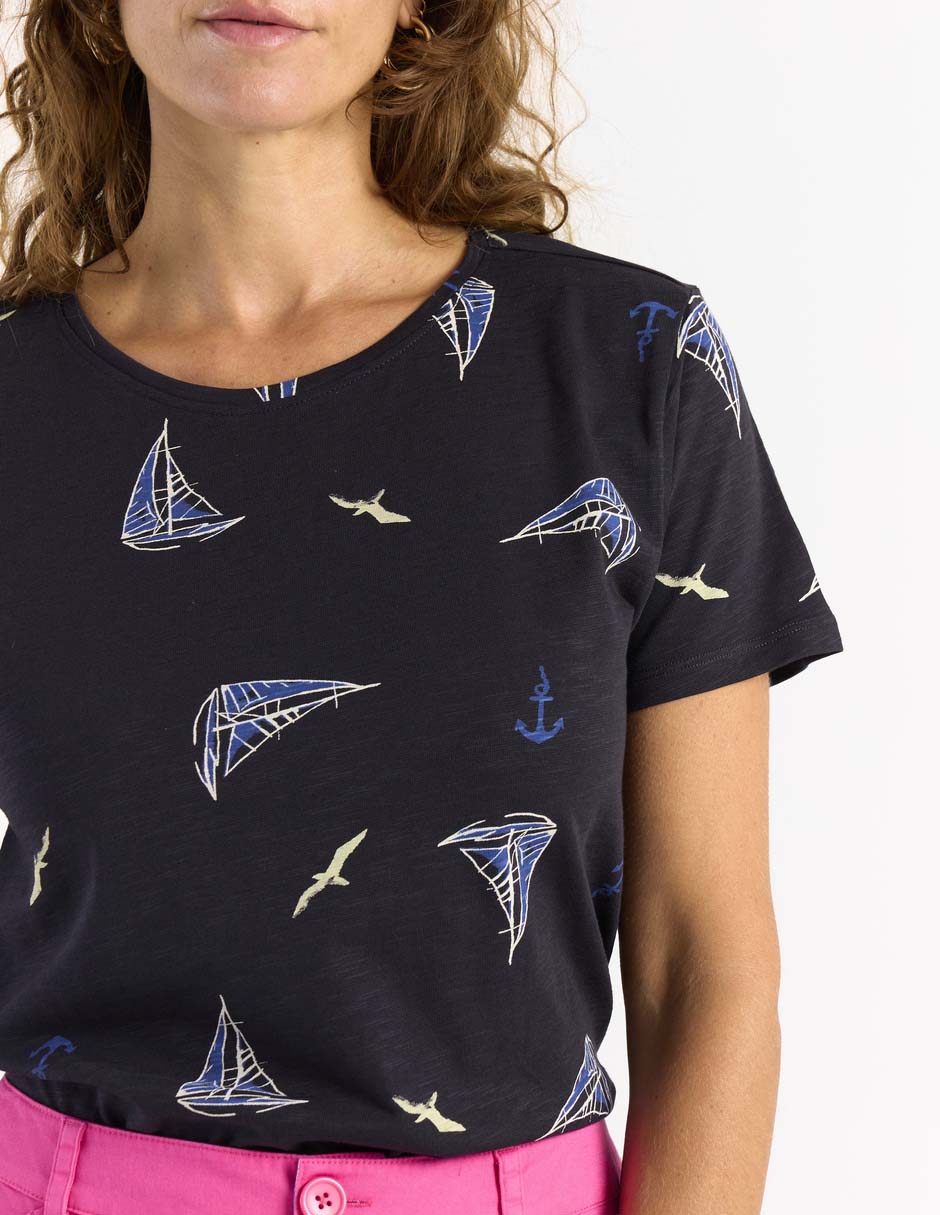 Playera manga corta cuello redondo para mujer 5