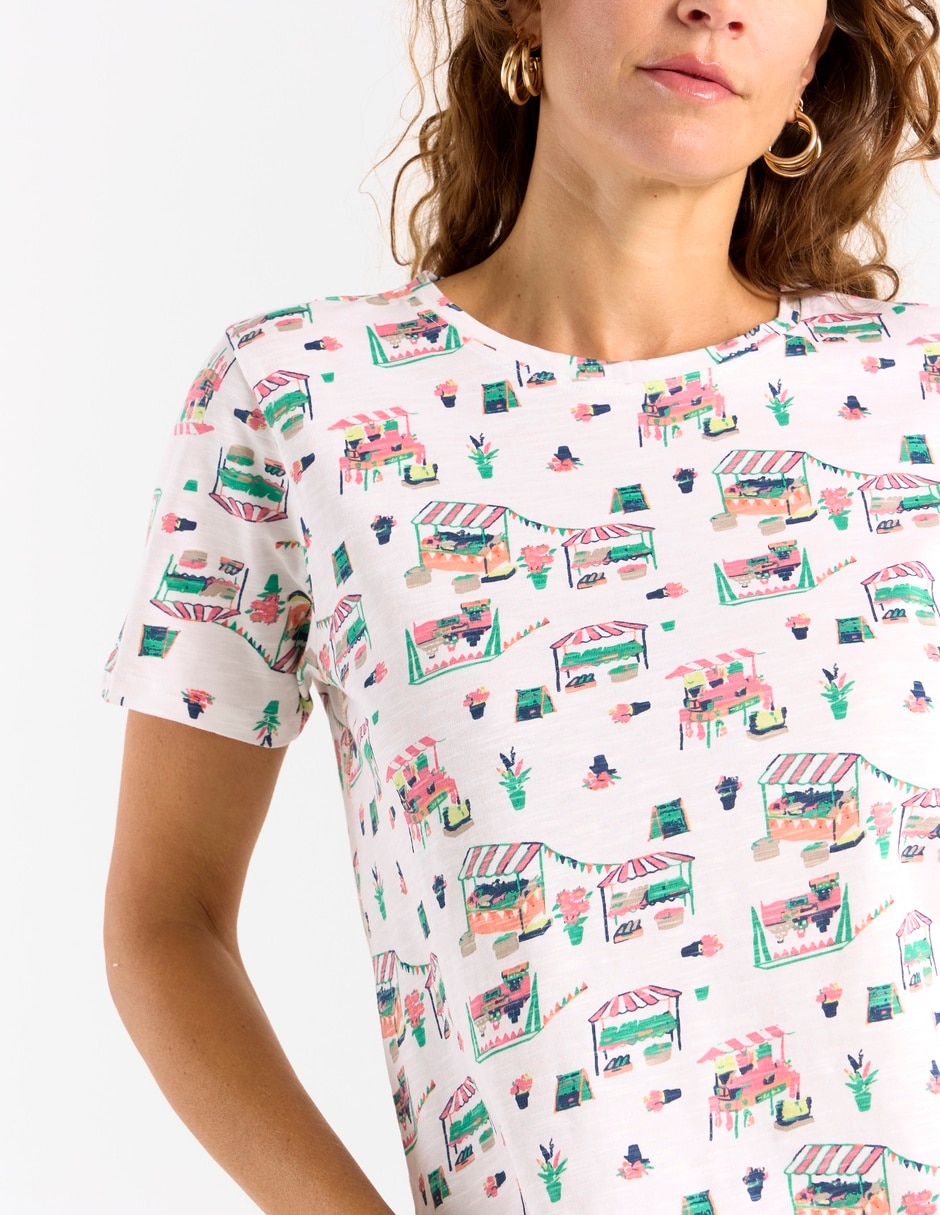 Playera manga corta cuello redondo para mujer 4
