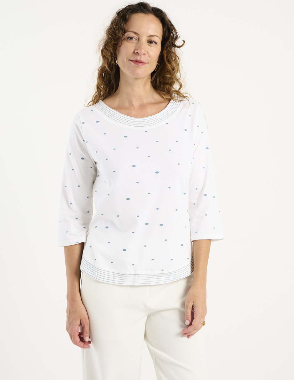 Playera manga 3/4 cuello redondo para mujer 2