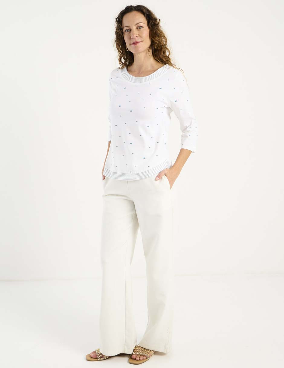 Playera manga 3/4 cuello redondo para mujer 3