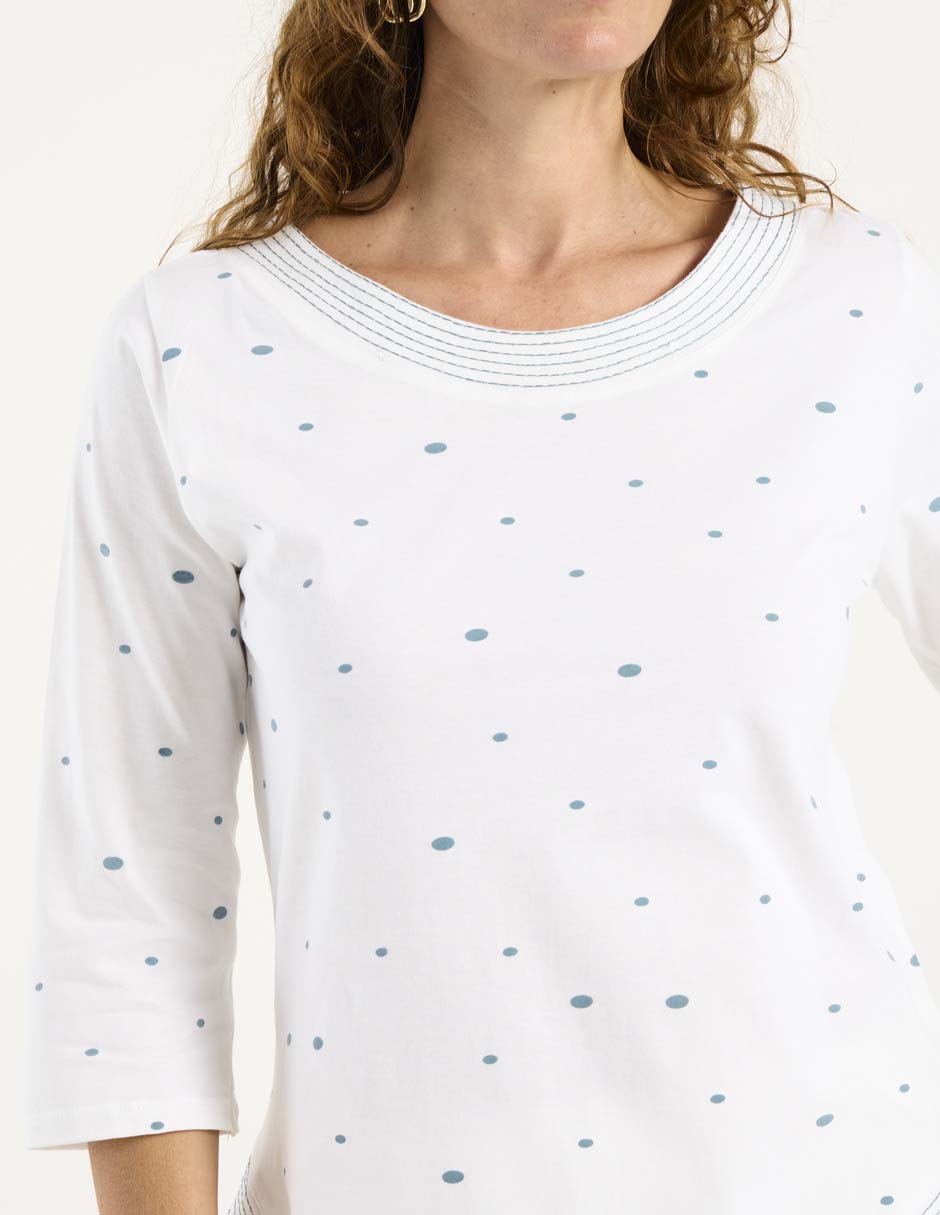 Playera manga 3/4 cuello redondo para mujer 4